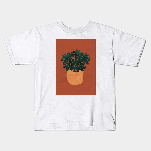 Potted Plant Boho Botanical Kids T-Shirt by Colorable